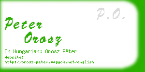 peter orosz business card